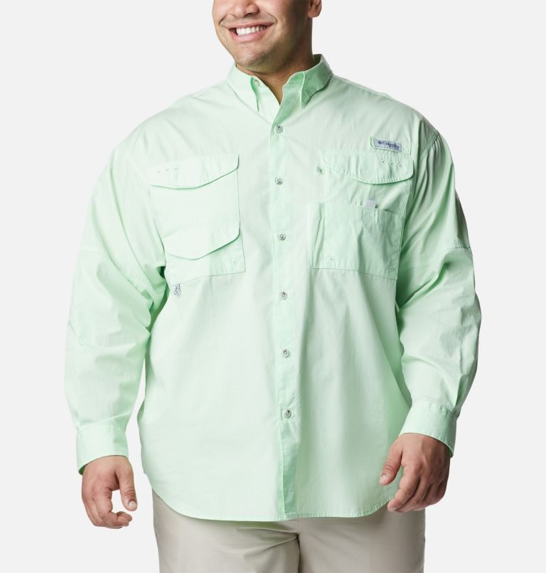 Men\'s Columbia PFG Bonehead Long Sleeve Shirts Mint | Plus Size CA-T5036